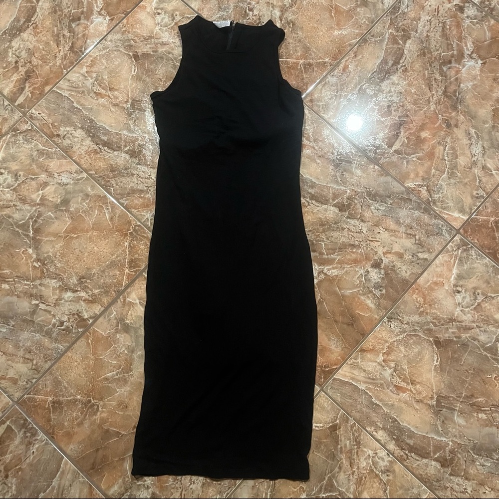 Popilush Built-In Shapewear Crew Neck Midi Dress